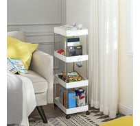 Этажерка на колесиках для ванной и кухни Tatkraft 40 х 22 х 86 см KSC10WT