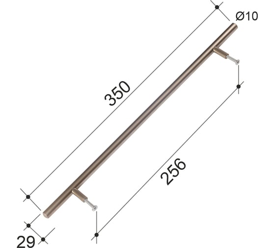 Ручка-рейлинг ОФК комплект из 10 штук, 2011-256 d10 никель матовый Tr-00001154