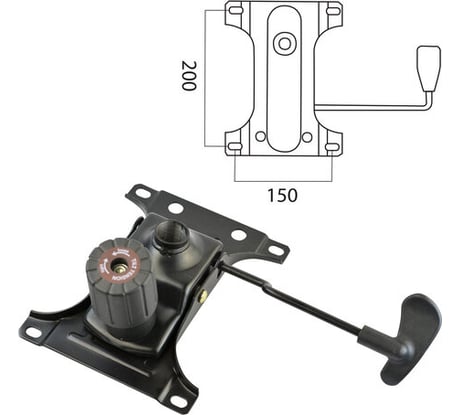 Механизм качания для кресла BRABIX Топ-ган, 150х200 мм межцентровое расстояние крепежа 532007