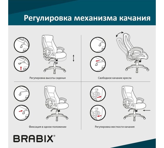 Механизм качания для кресла BRABIX Топ-ган, 150х200 мм межцентровое расстояние крепежа 532007