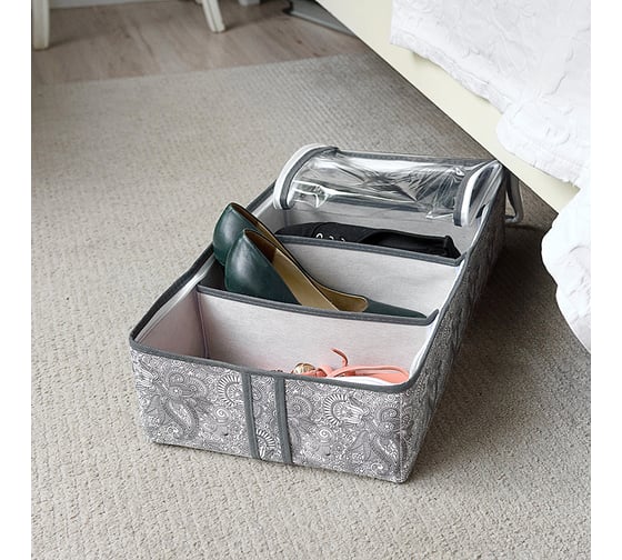 Органайзер для обуви на 4 бокса HOMSU Grey Flower HOM-1093