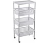 Этажерка Бытпласт Элиза 3 корзины + 1 полка, 420х290х880 мм, светло-серый 431240630