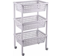 Этажерка Бытпласт Элиза 3 корзины, 420х290х730 мм, светло-серый 431240530