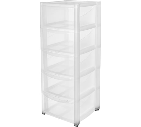 Комод Бытпласт Амадео на колесах, 5 ящиков, бесцветный 431242901