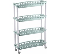 Узкая этажерка Бытпласт Джулия 4 полки, 590х180х730 мм, светло-голубой 431241431