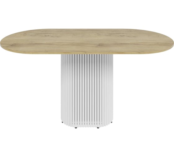 Стол овальный обеденный с металлическим подстольем GENGLASS TRUBIS Wood 160 GGT-03-3-1-О-16090