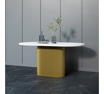 Стол овальный обеденный с металлическим подстольем GENGLASS TRUBIS Wood 160 GGT-03-1-3-О-16090
