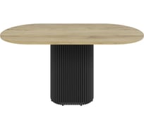 Стол овальный обеденный с металлическим подстольем GENGLASS TRUBIS Wood 160 GGT-03-2-1-О-16080