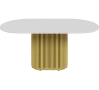 Стол овальный обеденный с металлическим подстольем GENGLASS TRUBIS Wood 180 GGT-03-1-3-О-18090