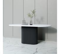 Стол овальный обеденный с металлическим подстольем GENGLASS TRUBIS Wood 180 GGT-03-2-3-О-18090