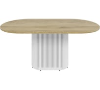 Стол овальный обеденный с металлическим подстольем GENGLASS TRUBIS Wood 180 GGT-03-3-1-О-18090
