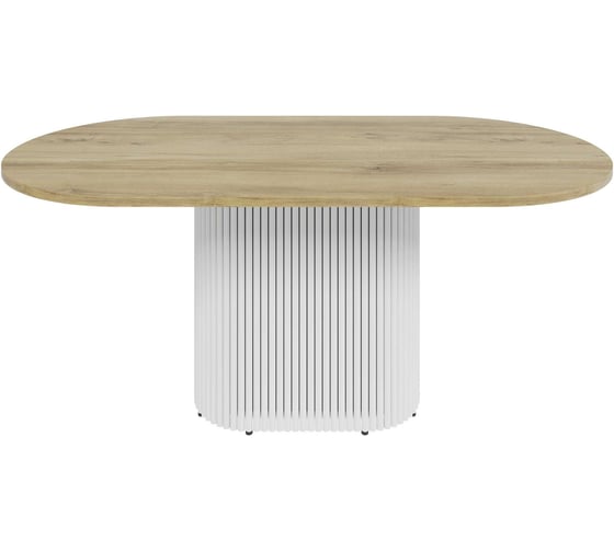 Стол овальный обеденный с металлическим подстольем GENGLASS TRUBIS Wood 180 GGT-03-3-1-О-18090
