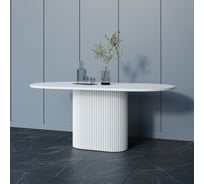 Стол овальный обеденный с металлическим подстольем GENGLASS TRUBIS Wood 180 GGT-03-3-3-О-18090