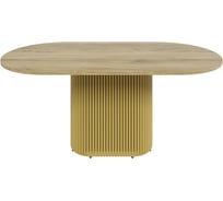 Стол овальный обеденный с металлическим подстольем GENGLASS TRUBIS Wood 180 GGT-03-1-1-О-18090