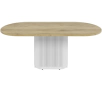 Стол овальный обеденный с металлическим подстольем GENGLASS TRUBIS Wood 200 GGT-03-3-1-О-20090