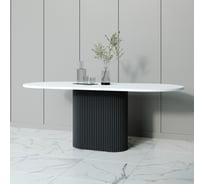 Стол овальный обеденный с металлическим подстольем GENGLASS TRUBIS Wood 200 GGT-03-2-3-О-20090