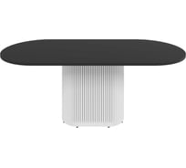 Стол овальный обеденный с металлическим подстольем GENGLASS TRUBIS Wood 200 GGT-03-3-2-О-20090