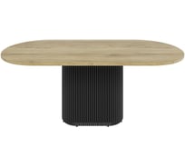 Стол овальный обеденный с металлическим подстольем GENGLASS TRUBIS Wood 200 GGT-03-2-1-О-20090