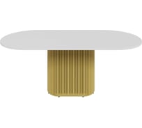 Стол овальный обеденный с металлическим подстольем GENGLASS TRUBIS Wood 200 GGT-03-1-3-О-20090