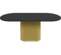 Стол овальный обеденный с металлическим подстольем GENGLASS TRUBIS Wood 200 GGT-03-1-2-О-20090