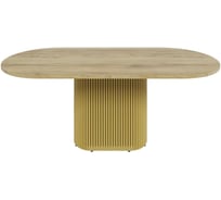 Стол овальный обеденный с металлическим подстольем GENGLASS TRUBIS Wood 200 GGT-03-1-1-О-20090