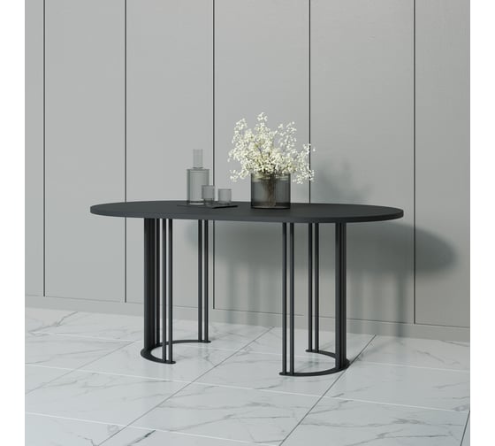 Стол овальный с металлическим подстольем GENGLASS VIOLUR GGT-20-2-2-16090 1