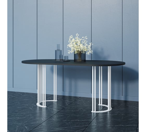 Стол овальный с металлическим подстольем GENGLASS VIOLUR GGT-20-3-2-18090