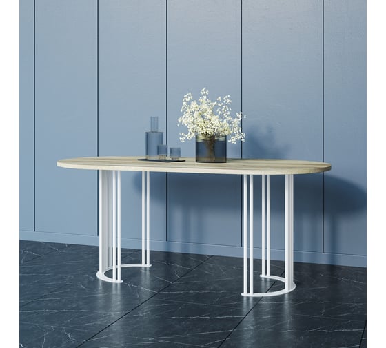 Стол овальный с металлическим подстольем GENGLASS VIOLUR GGT-20-3-1-18090
