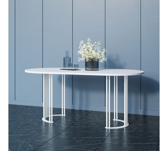 Стол овальный с металлическим подстольем GENGLASS VIOLUR GGT-20-3-3-18090