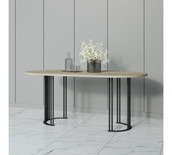 Стол овальный с металлическим подстольем GENGLASS VIOLUR GGT-20-2-1-18090