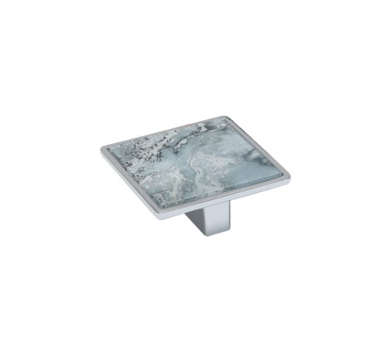 Ручка-кнопка MAKMART 32 мм, отделка хром глянец, стекло CC32xL65xW65V2 1