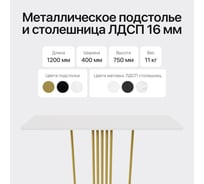 Консоль GENGLASS VIOLUR 120 с металлическим подстольем GGK-05-1-3-12040