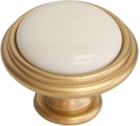 Ручка-кнопка Giusti, отделка золото матовое "Милан" + керамика P77.Y01.00.MR8G