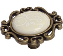 Ручка-кнопка Giusti, отделка бронза античная "Флоренция" + керамика P41.Y01.M3.MD1G