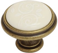 Ручка-кнопка Giusti, отделка бронза античная "Флоренция" + керамика P77.Y01.M3.MD1G