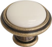 Ручка-кнопка Giusti, отделка бронза античная "Флоренция" + керамика P77.Y01.00.MD1G