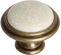 Ручка-кнопка Giusti, отделка бронза античная "Флоренция" + керамика P77.Y01.G4.MD1G