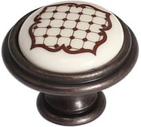 Ручка-кнопка Giusti, отделка бронза темная + керамика P77.Y01.S4.MB1G