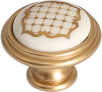 Ручка-кнопка Giusti, отделка золото матовое Милан + керамика EP77 01 S1 R8G