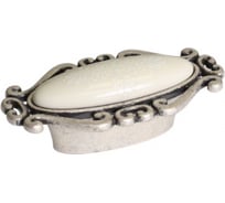 Ручка-кнопка Giusti, отделка старое серебро с блеском + керамика P40.X01.G4.ME8G