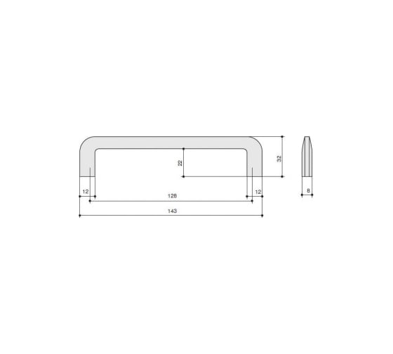 Ручка-скоба MAKMART 128 мм, отделка белый матовый M2722.128.WHITE