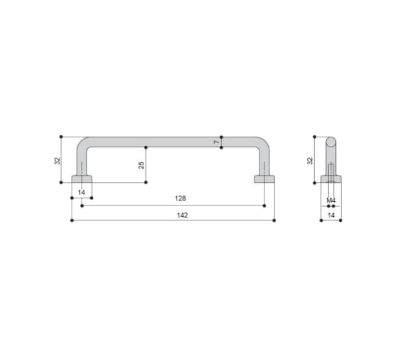 Ручка-скоба MAKMART 128 мм, отделка черный матовый M1827.128.MB