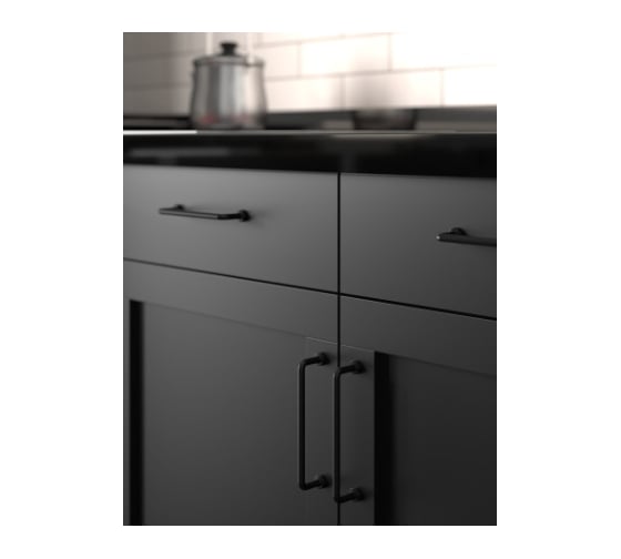 Ручка-скоба MAKMART 128 мм, отделка черный матовый M1827.128.MB