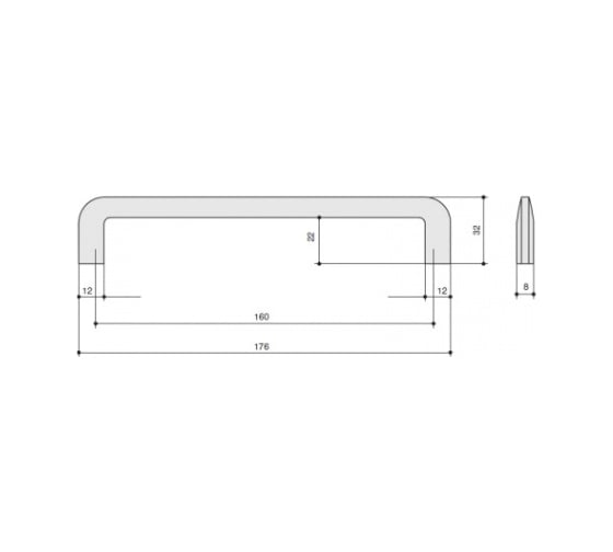 Ручка-скоба MAKMART 160 мм, отделка черный матовый M2722.160.MB