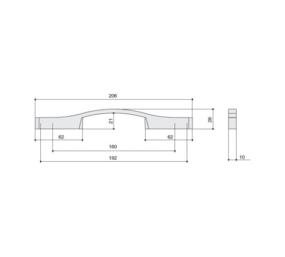 Ручка-скоба MAKMART 160/192 мм, отделка графит M2769.192160.MBN