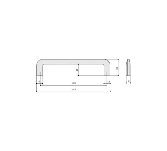 Ручка-скоба MAKMART 128 мм, отделка черный матовый M2722.128.MB