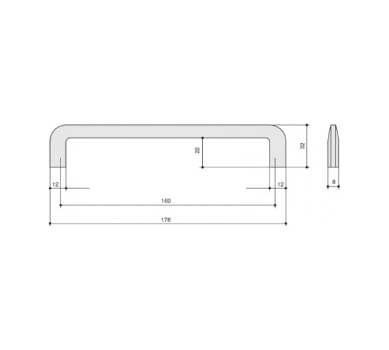 Ручка-скоба MAKMART 160 мм, отделка золото шлифованное M2722.160.BB