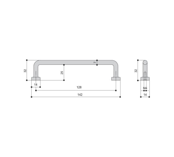 Ручка-скоба MAKMART 128 мм, отделка хром глянец M1827.128.CP