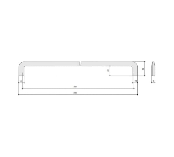 Ручка-скоба MAKMART 320 мм, отделка черный матовый M2722.320.MB