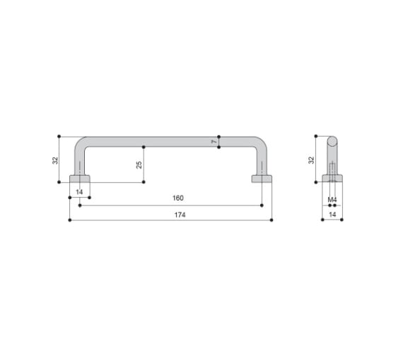 Ручка-скоба MAKMART 160 мм, отделка хром глянец M1827.160.CP